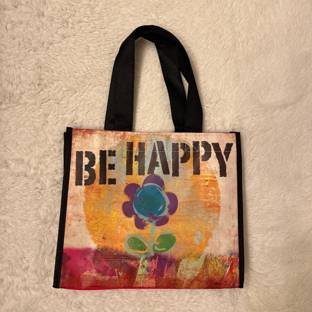 Natural Life "Be Happy" Reusable Tote Bag (NWOT)